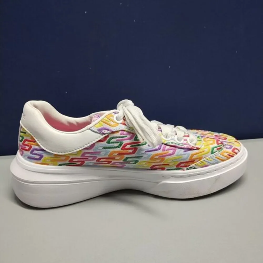 SKECHERS Cordova Classic Low Top Sneakers Womens‎ 8 White Multi Canvas Lace-Up